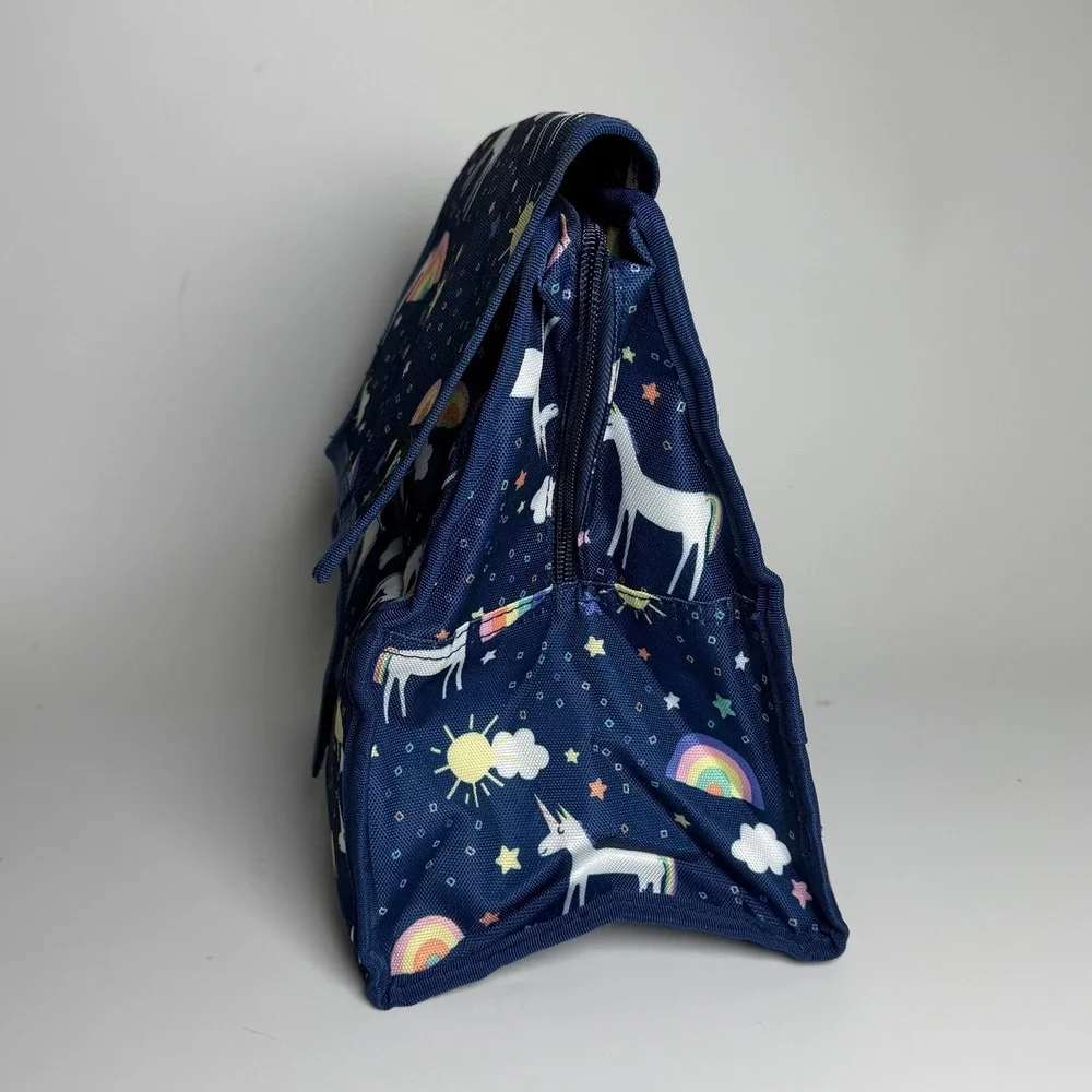 PackIt Freezable Lunch Bag Navy Blue Unicorn Rainbow Stars Collapsible‎ PAC-T07